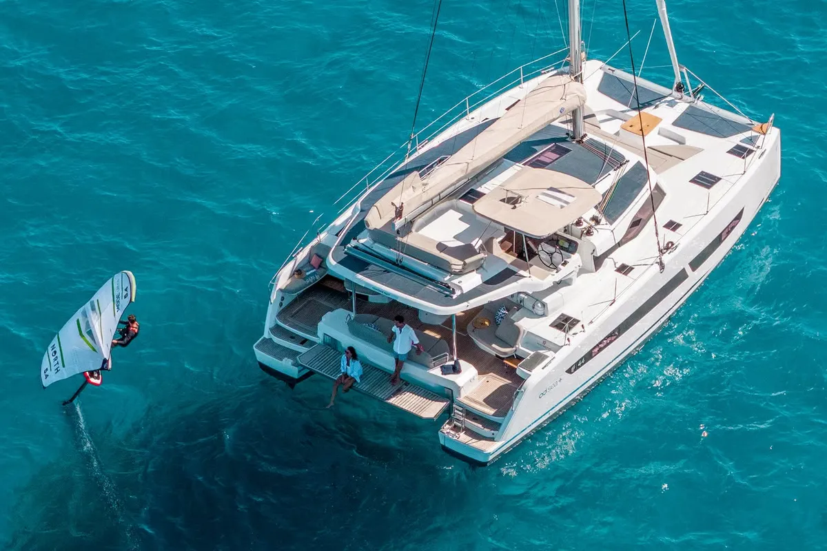 Magic Hour, a Fountaine Pajot FP 44 Quatuor catamaran at Road Town, British Virgin Islands