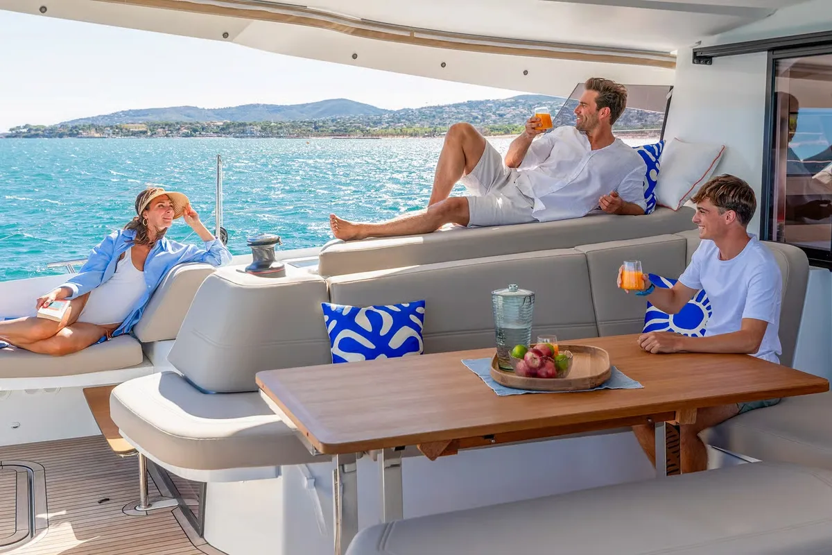 Magic Hour, a Fountaine Pajot FP 44 Quatuor catamaran at Road Town, British Virgin Islands