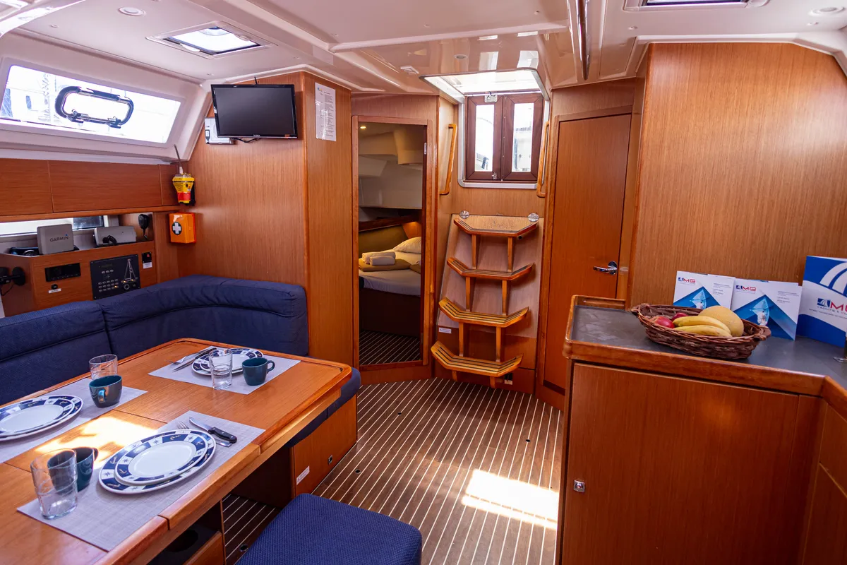 Salon of Wanderlust, a Bavaria Cruiser 46 sailboat at Municipal Unit of Palairos, Greece