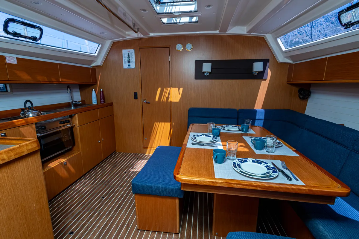 Salon of Wanderlust, a Bavaria Cruiser 46 sailboat at Municipal Unit of Palairos, Greece