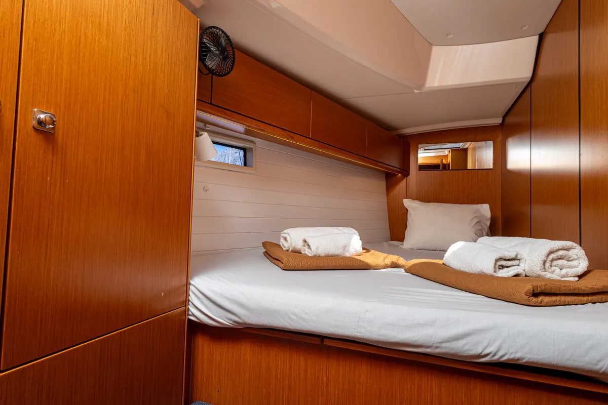 Cabin on Wanderlust, a Bavaria Cruiser 46 sailboat at Municipal Unit of Palairos, Greece