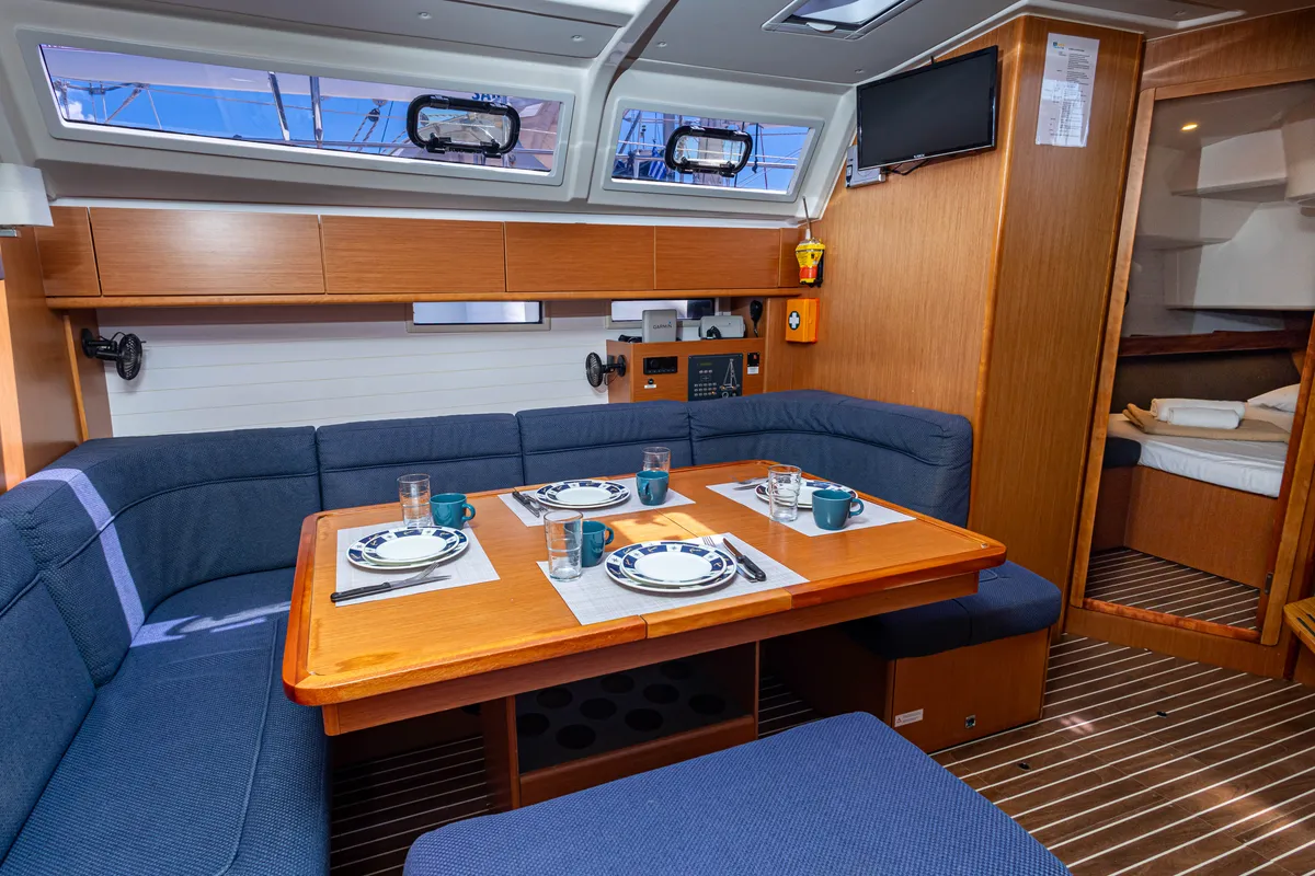 Salon of Wanderlust, a Bavaria Cruiser 46 sailboat at Municipal Unit of Palairos, Greece