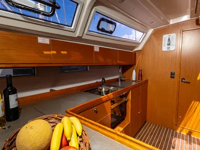 Galley of Wanderlust, a Bavaria Cruiser 46 sailboat at Municipal Unit of Palairos, Greece
