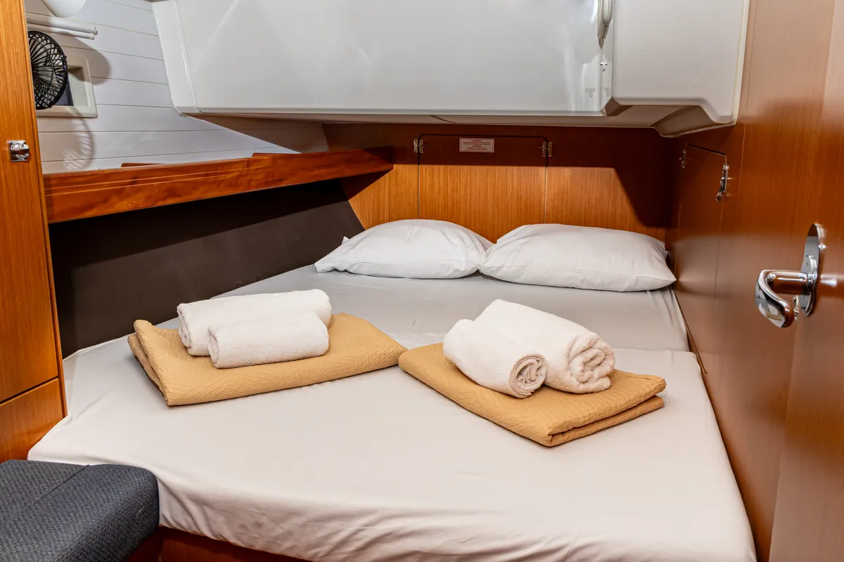 Cabin on Wanderlust, a Bavaria Cruiser 46 sailboat at Municipal Unit of Palairos, Greece