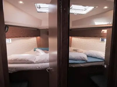 Cabin on Wanderlust, a Bavaria Cruiser 46 sailboat at Municipal Unit of Palairos, Greece