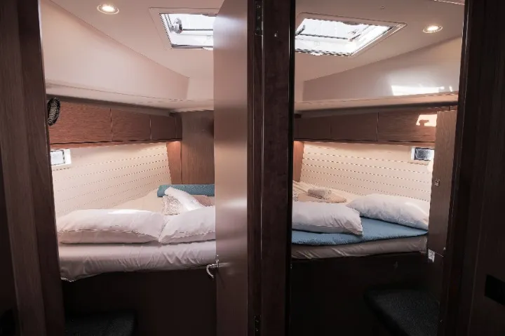 Cabin on Wanderlust, a Bavaria Cruiser 46 sailboat at Municipal Unit of Palairos, Greece
