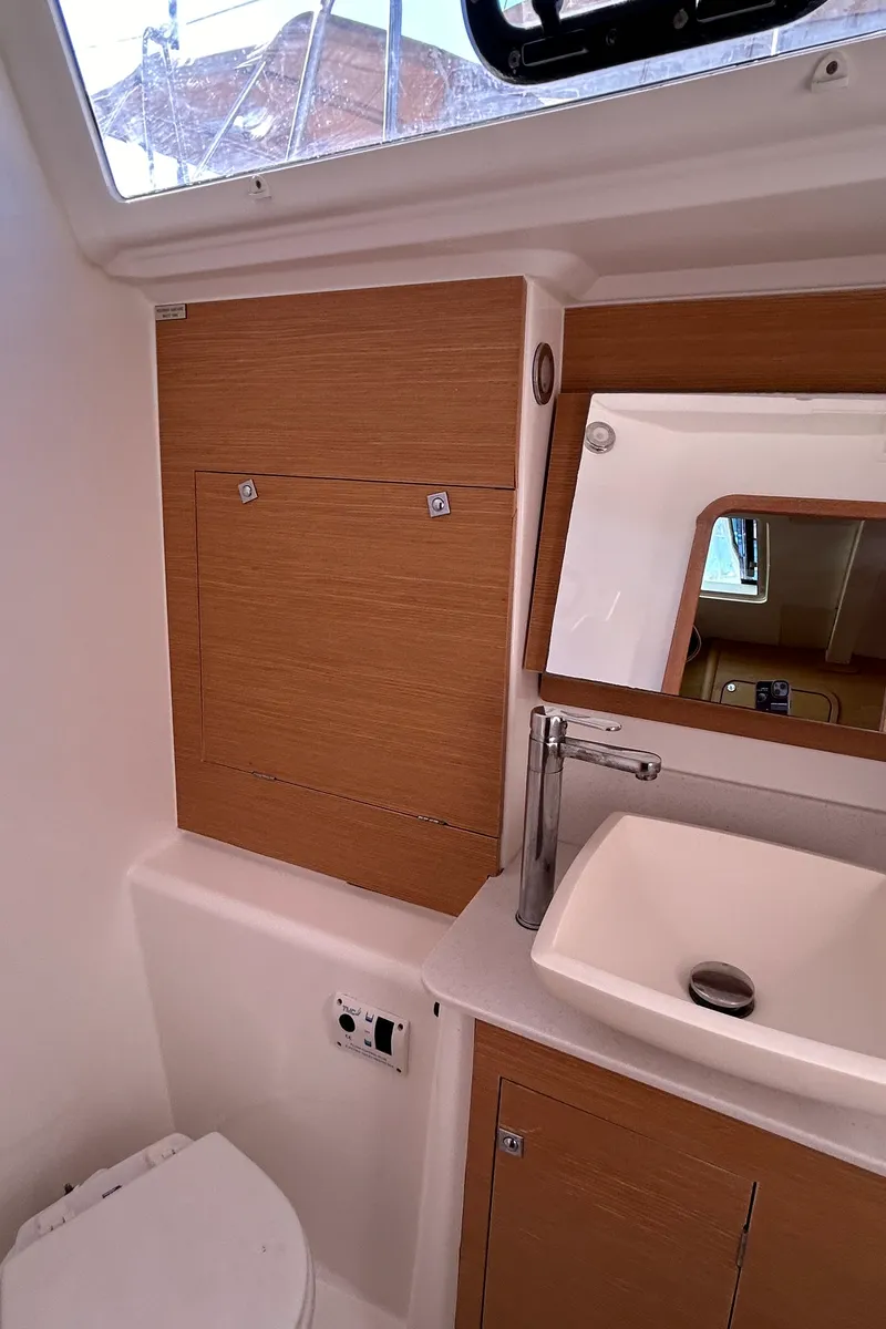 Cabin on Tango I, a Dufour 460 GL sailboat at Kontokali, Greece