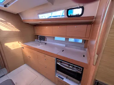 Galley of Tango I, a Dufour 460 GL sailboat at Kontokali, Greece