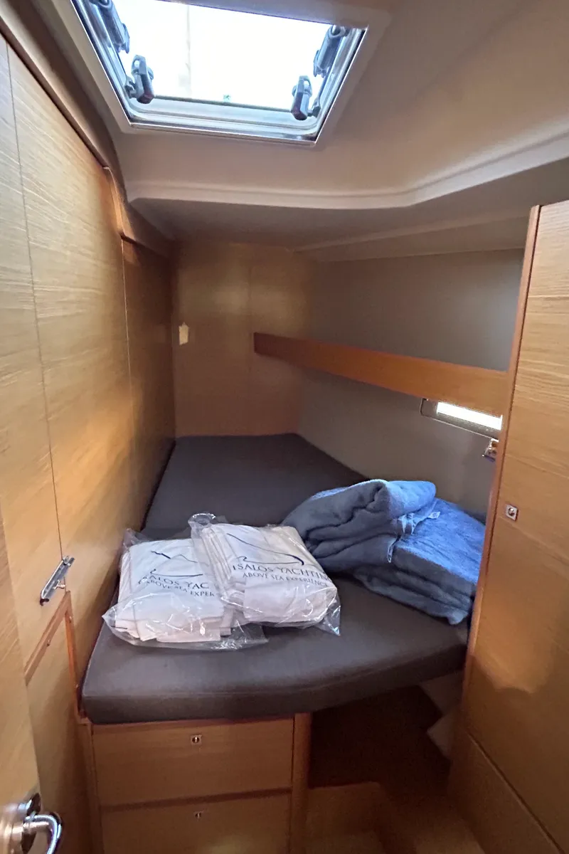 Deck of Tango I, a Dufour 460 GL sailboat at Kontokali, Greece