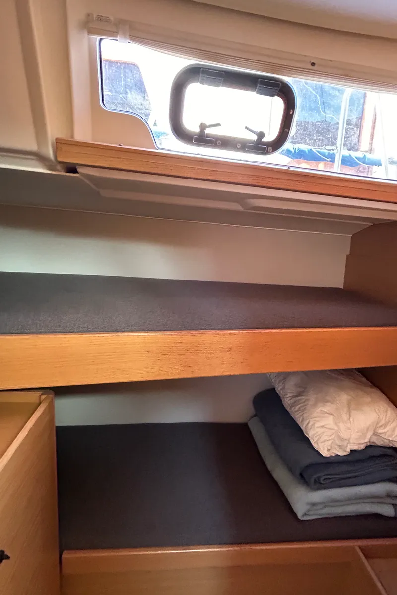 Cabin on Tango I, a Dufour 460 GL sailboat at Kontokali, Greece