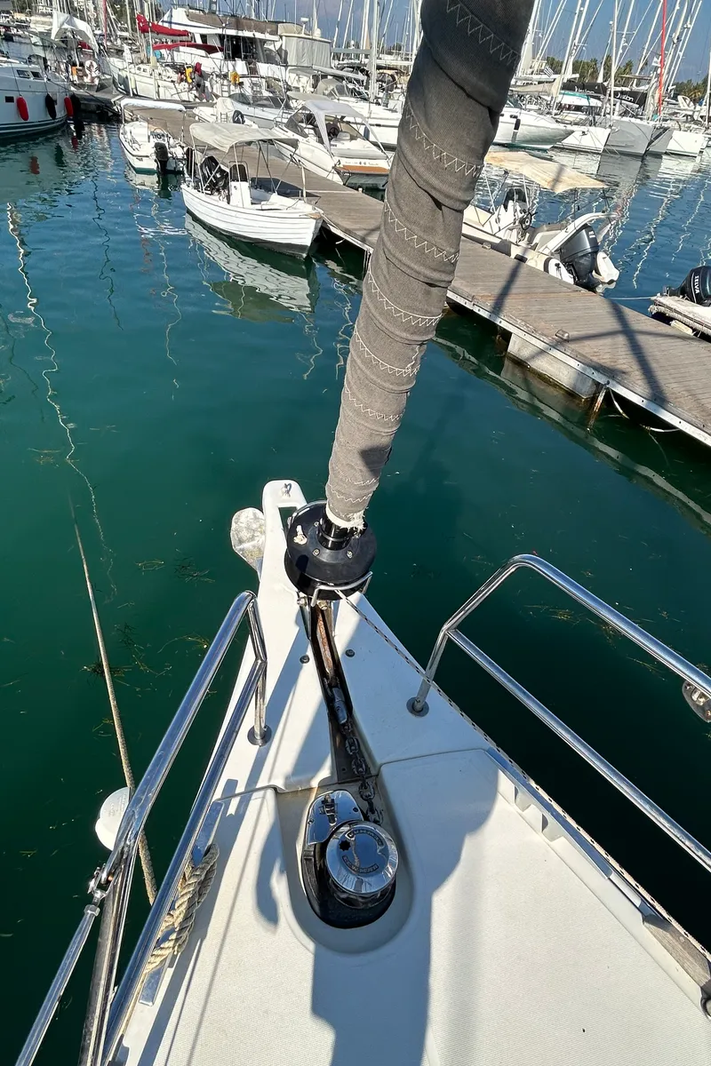 Salon of Tango I, a Dufour 460 GL sailboat at Kontokali, Greece