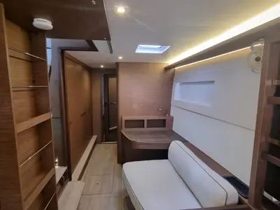Salon of Free Bird II, a Lagoon 46 OW catamaran at Lavrion, Greece