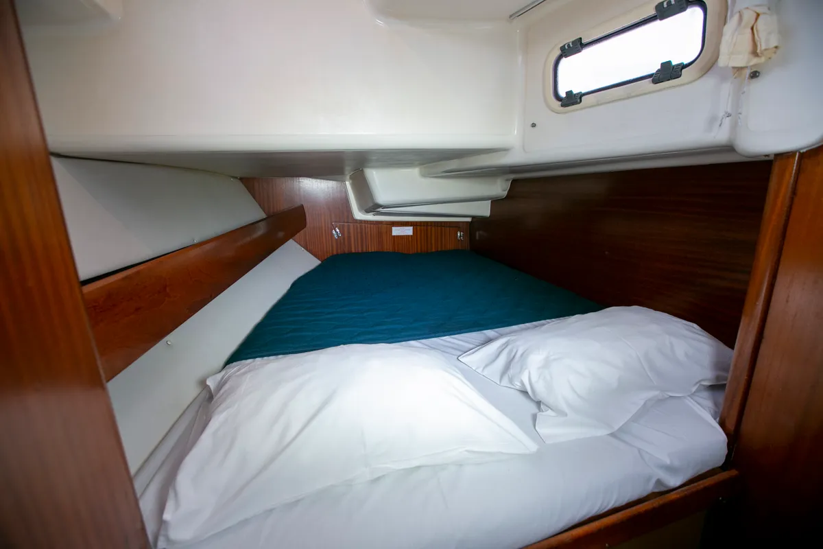 Cabin on Calypso, a Bavaria 44 sailboat at Keramoti, Greece