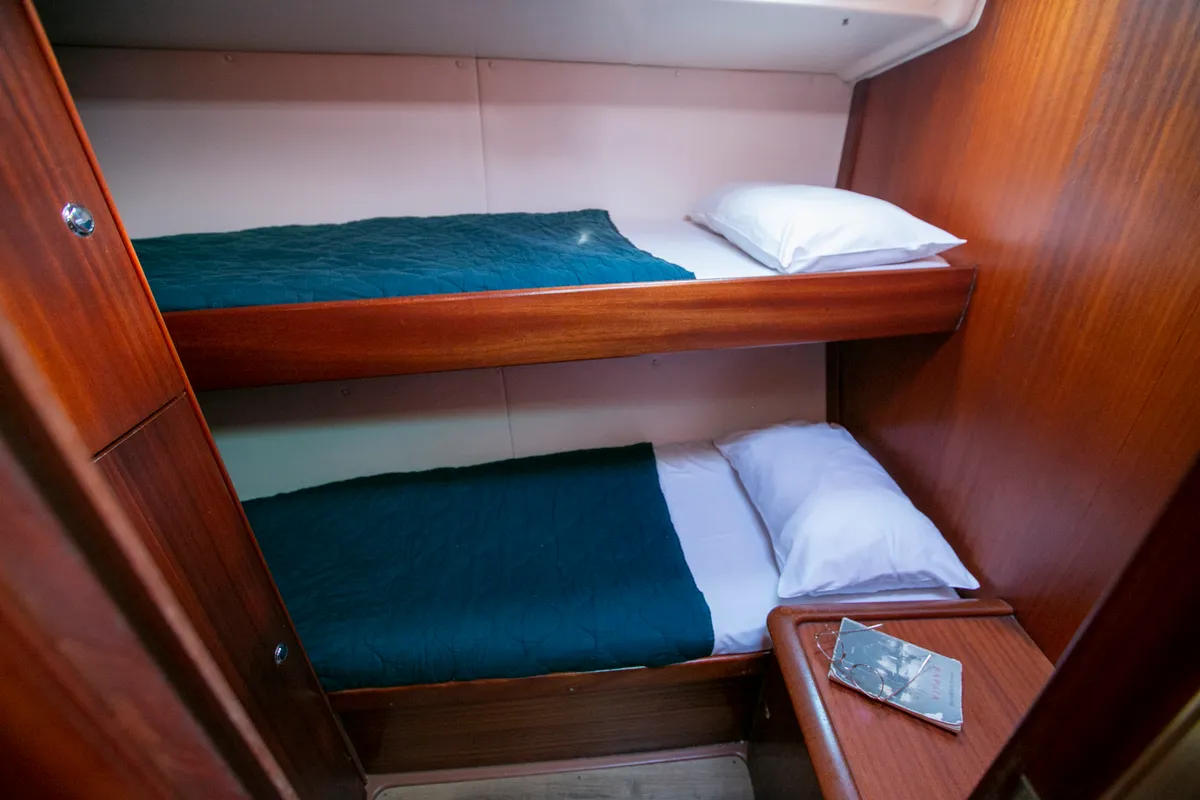 Cabin on Calypso, a Bavaria 44 sailboat at Keramoti, Greece
