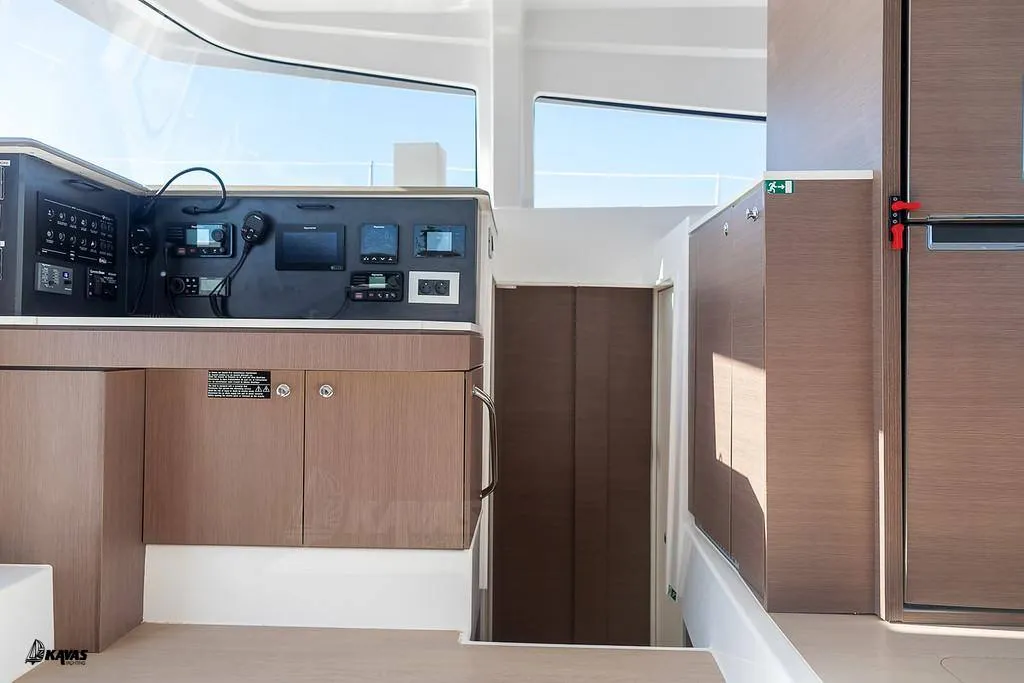 Cockpit of Kos 42.7, a Bali 4.2 catamaran at Municipal Unit of Lefkada, Greece