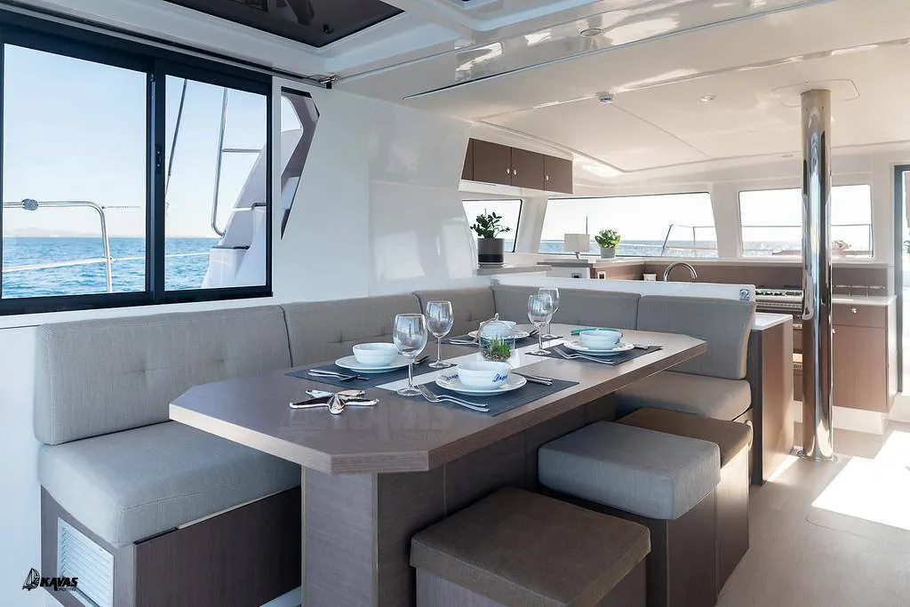 Salon of Kos 42.7, a Bali 4.2 catamaran at Municipal Unit of Lefkada, Greece