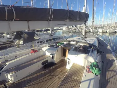 Deck of More Relax, a More 55 sailboat at Grad Kaštela, Croatia