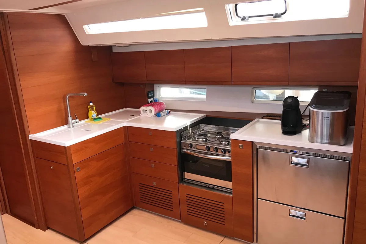 Galley of More Relax, a More 55 sailboat at Grad Kaštela, Croatia