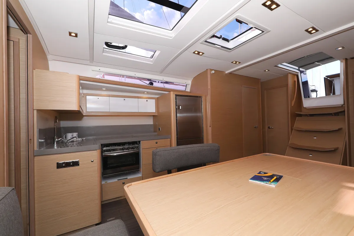 Galley of L'Albatros, a Dufour 470 sailboat at Grad Trogir, Croatia