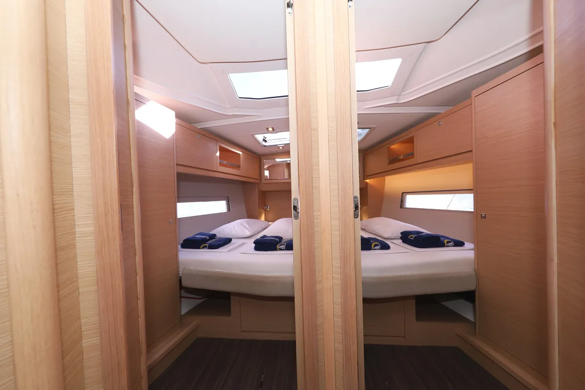 Cabin on L'Albatros, a Dufour 470 sailboat at Grad Trogir, Croatia