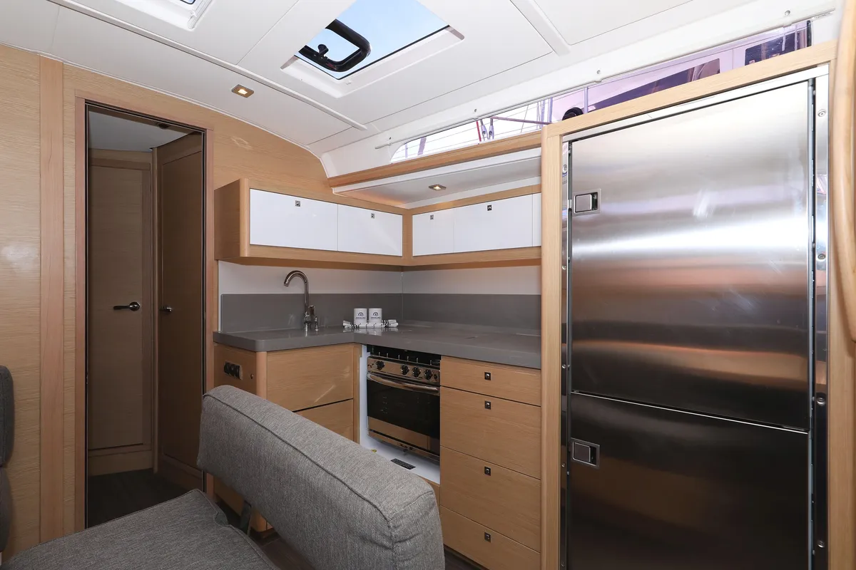 Galley of L'Albatros, a Dufour 470 sailboat at Grad Trogir, Croatia