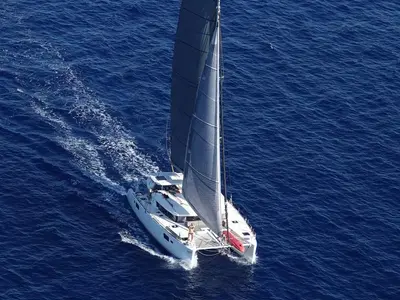 ENJOY, a Lagoon 450 Sport catamaran at Marseille, France