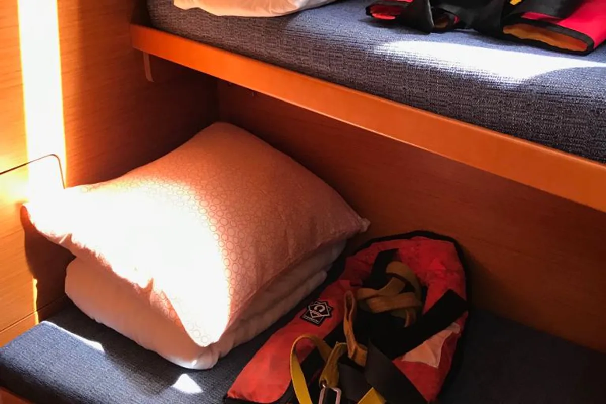 Cabin on Alboran Cognac (Majorca), a Jeanneau Sun Odyssey 519 sailboat at es Jonquet, Spain