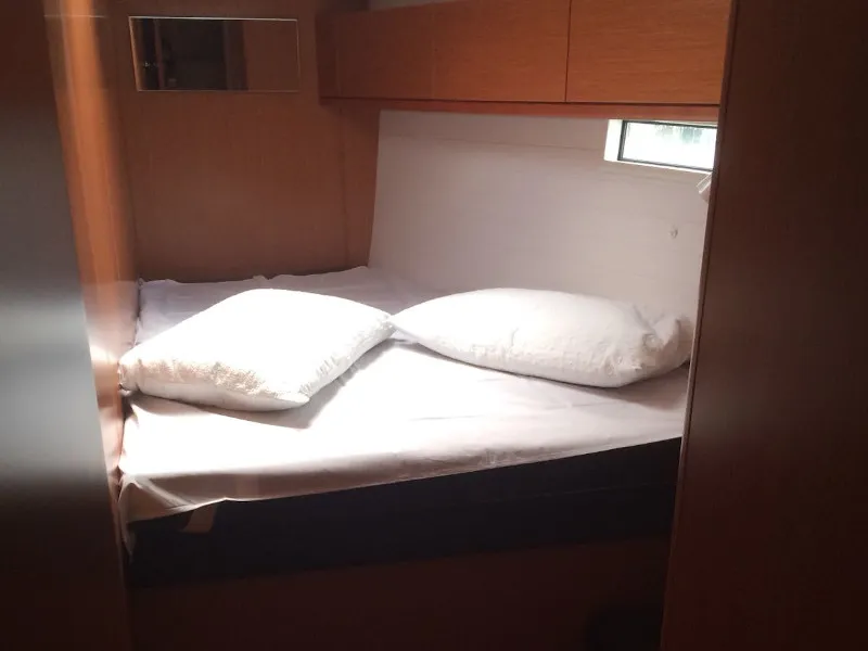 Cabin on Marzia, a Bavaria Cruiser 51 sailboat at Cannigione, Italy