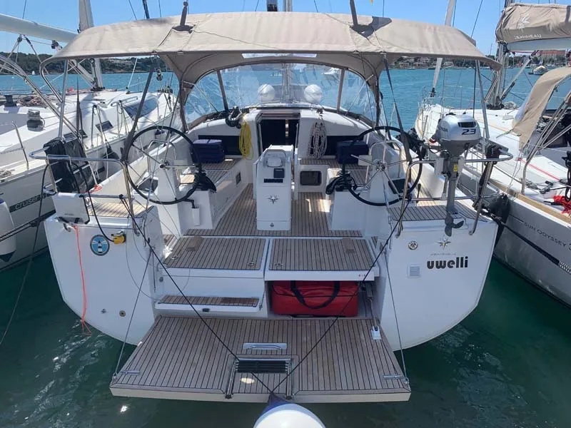 Exterior view of Jeanneau Sun Odyssey 440, a sailboat at Trogir, Croatia