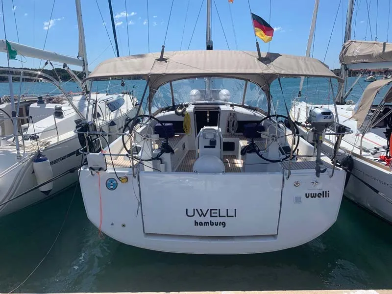 Exterior view of Jeanneau Sun Odyssey 440, a sailboat at Trogir, Croatia