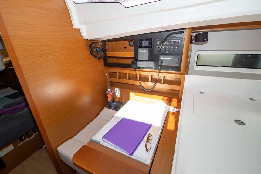 Cabin on Jeanneau Sun Odyssey 440, a sailboat at Trogir, Croatia
