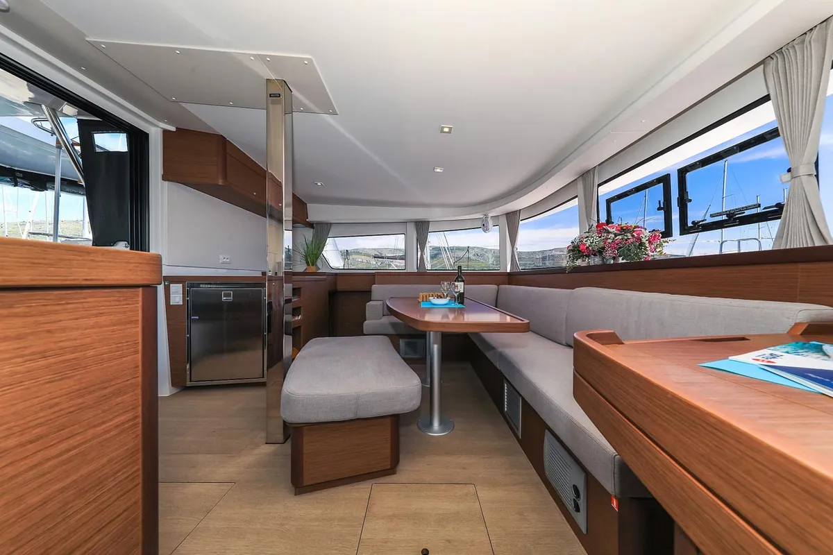 Salon of Emily, a Lagoon 42 catamaran at Grad Trogir, Croatia