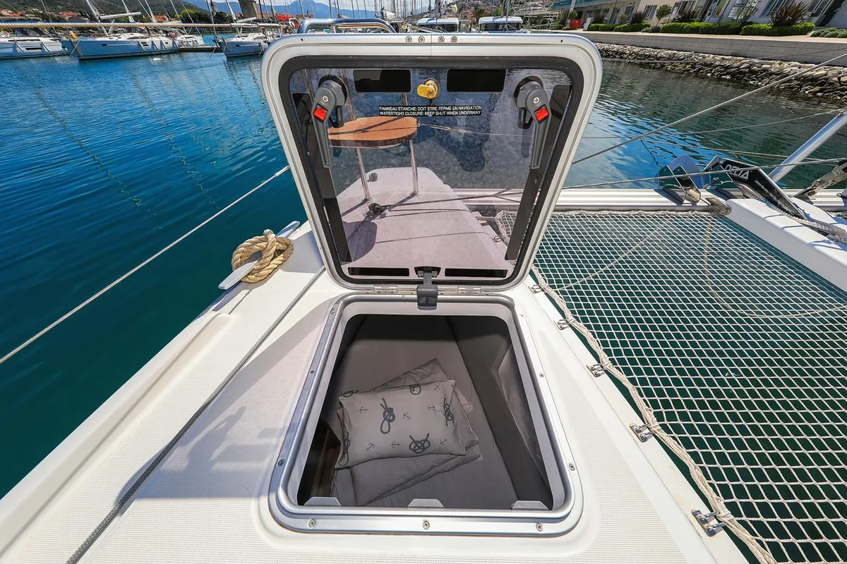 Emily, a Lagoon 42 catamaran at Grad Trogir, Croatia