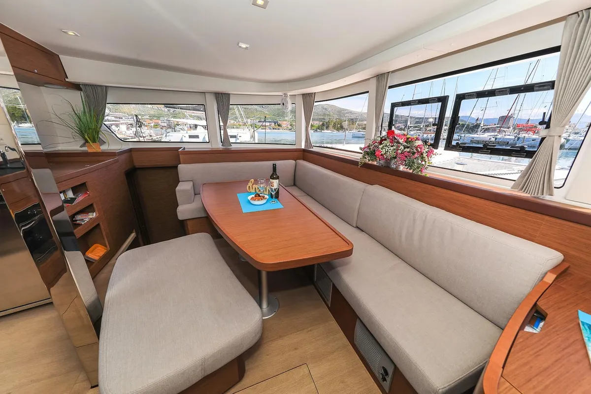 Salon of Emily, a Lagoon 42 catamaran at Grad Trogir, Croatia
