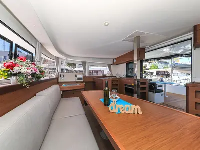 Salon of Emily, a Lagoon 42 catamaran at Grad Trogir, Croatia