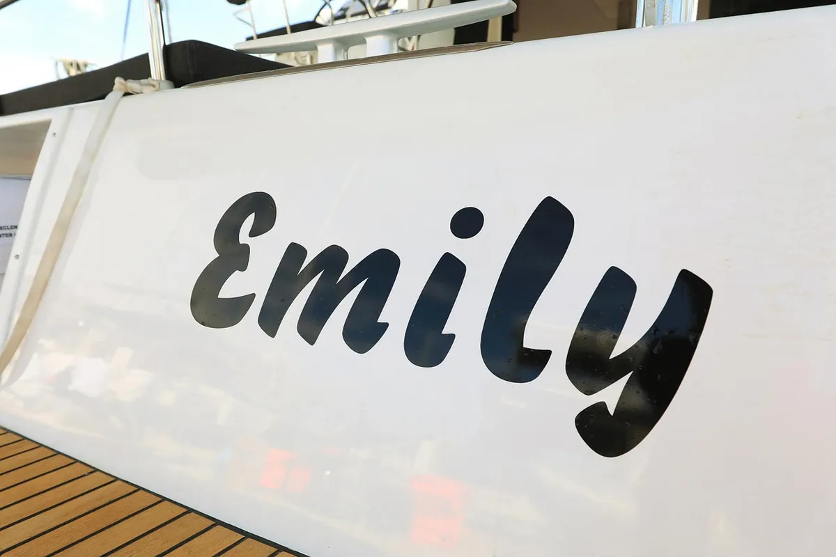 Exterior view of Emily, a Lagoon 42 catamaran at Grad Trogir, Croatia