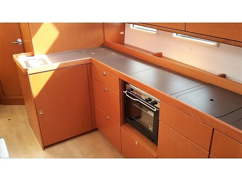 Galley of Olivia, a Bavaria Cruiser 46 sailboat at Athens, Greece