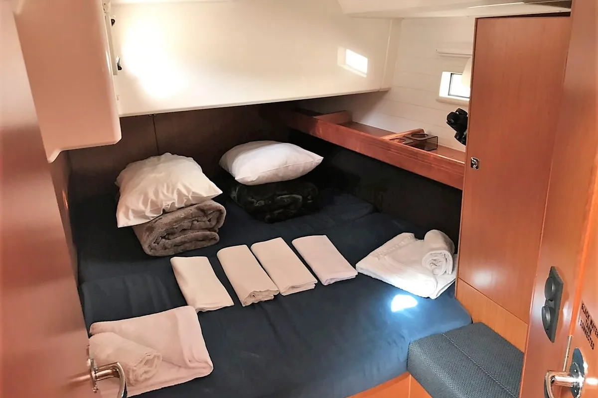 Cabin on Olivia, a Bavaria Cruiser 46 sailboat at Athens, Greece