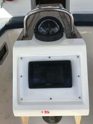 Cockpit of Olivia, a Bavaria Cruiser 46 sailboat at Athens, Greece