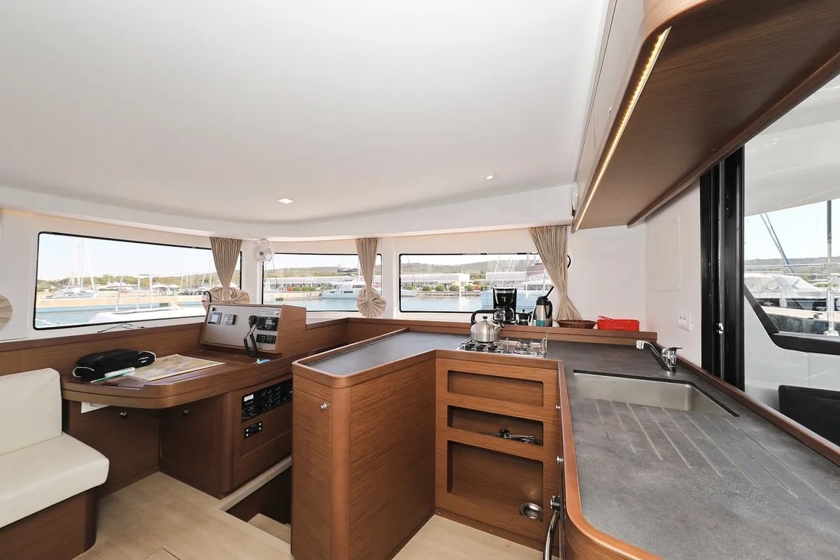Galley of Lagoon 42, a catamaran at Sukošan, Croatia