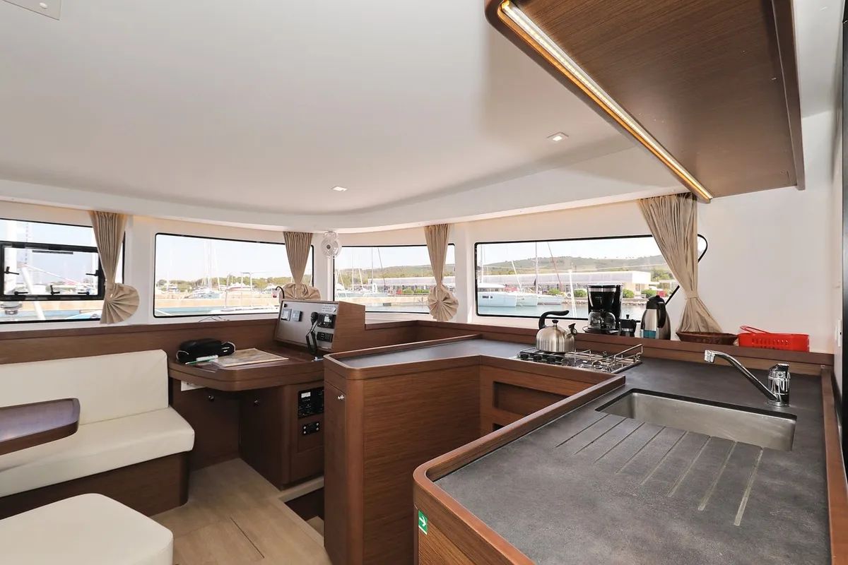 Galley of Lagoon 42, a catamaran at Sukošan, Croatia