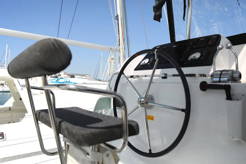 Cockpit of Lagoon 42, a catamaran at Sukošan, Croatia