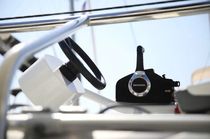 Deck of Lagoon 42, a catamaran at Sukošan, Croatia