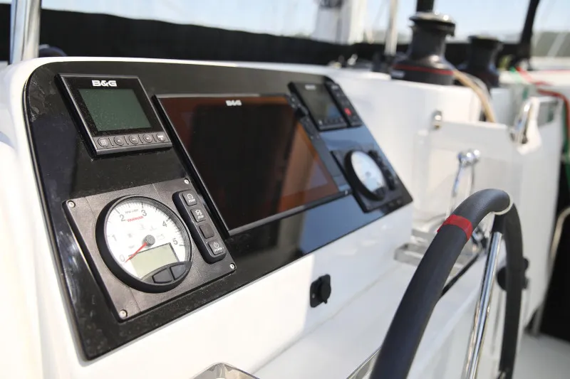 Cockpit of Lagoon 42, a catamaran at Sukošan, Croatia