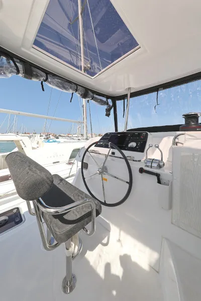 Exterior view of Lagoon 42, a catamaran at Sukošan, Croatia