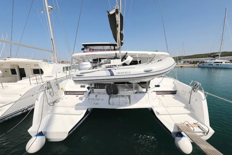 Exterior view of Lagoon 42, a catamaran at Sukošan, Croatia