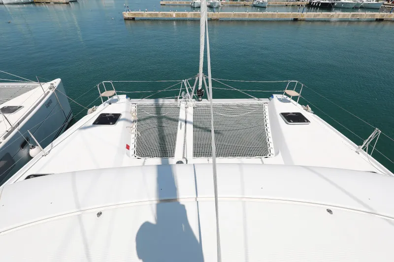 Deck of Lagoon 42, a catamaran at Sukošan, Croatia