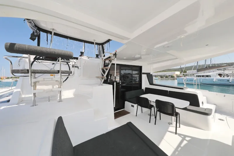 Deck of Lagoon 42, a catamaran at Sukošan, Croatia