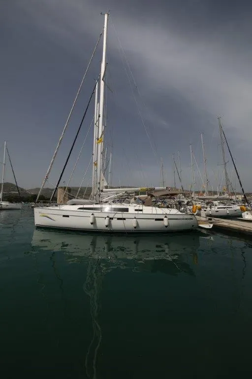 Exterior view of Tequila, a Bavaria Cruiser 46 sailboat at Split, Croatia