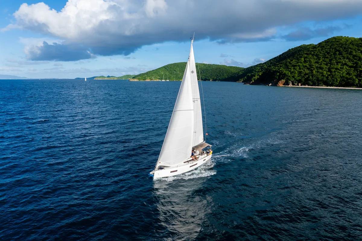 Exterior view of Rhythm & Blues, a Jeanneau Sun Odyssey 440 sailboat at Road Town, British Virgin Islands